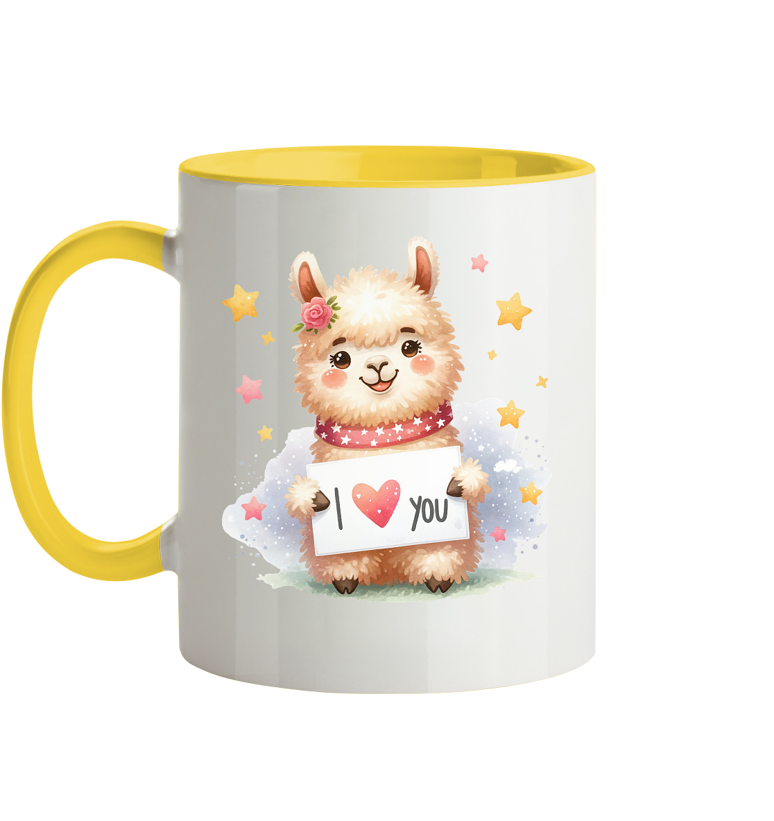 Die Tasse mit dem süßen Alpakalmotiv - Tasse zweifarbig