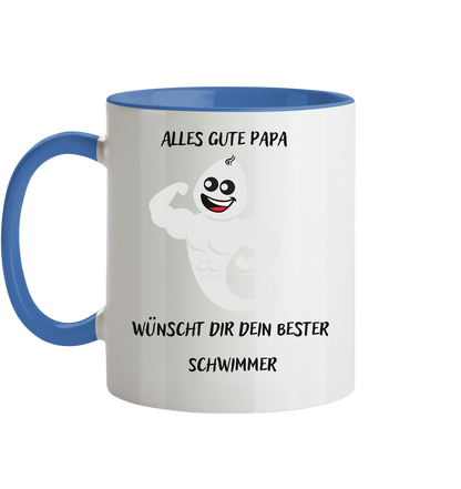 Alles Gute Papa wünscht Dir Dein Bester Schwimmer - Tasse zweifarbig