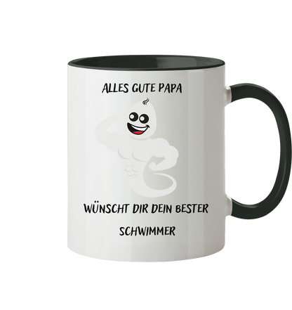 Alles Gute Papa wünscht Dir Dein Bester Schwimmer - Tasse zweifarbig