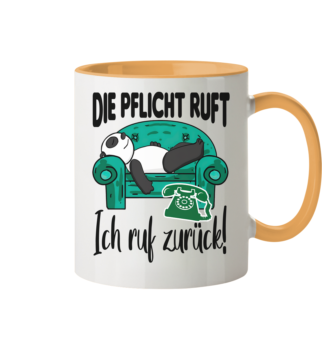 Die Pflicht ruft,ich rufe zurück - Tasse zweifarbig